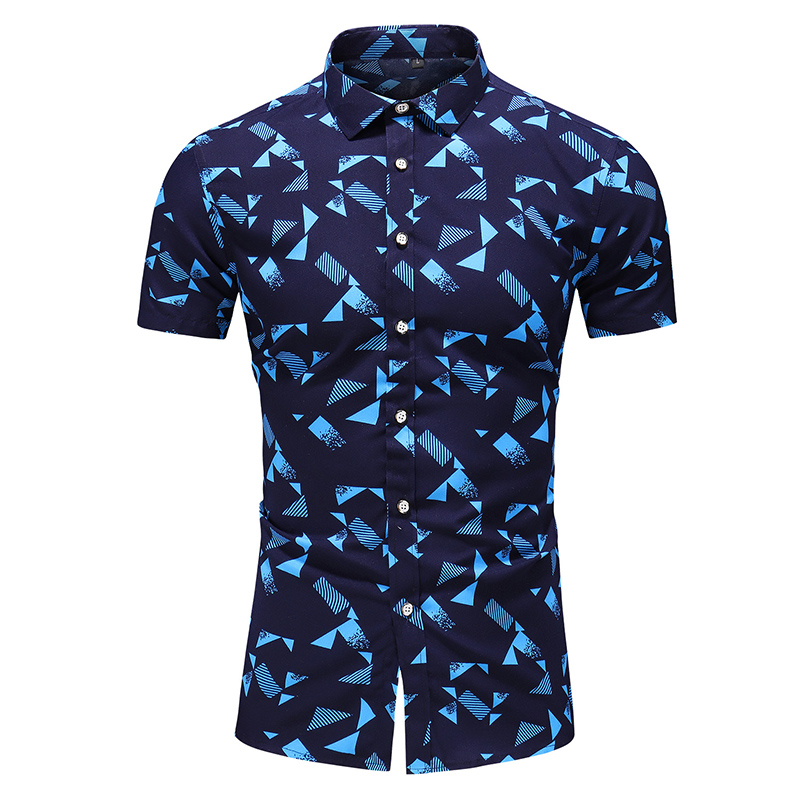 

M-6XL 7XL mens shirts casual slim fit hawaiian shirt men summer shirt new style print short sleeve for men, White