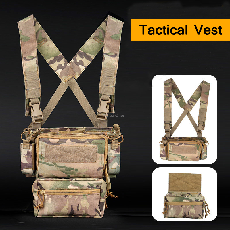 

Tactical Vest Paintball Cs Training Vests with Pouch Bag Combat Army Multifunctional Vest, Black