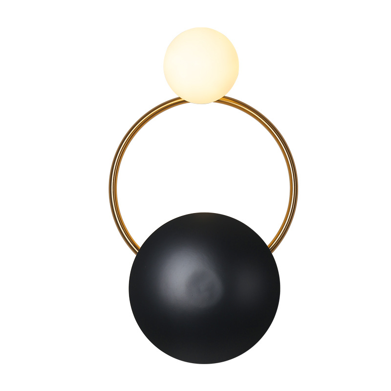 

Post-Modern Simple G4 Home Living Room Bedroom Bedside Wall Lights High Quality Ironwork Glass Corridor Black Golden Luminaire