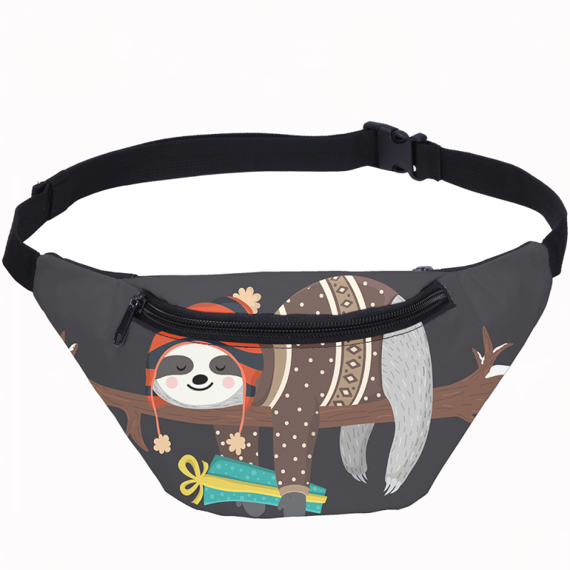 

Cute Sloth Women Waist Bags Girls Fanny Packs Sling Bag Hip Belt Bags Money Travelling Mountaineering Mobile Phone Waist Pack, Sky blue