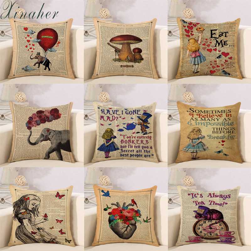 

2020 Pillow Case 45*45 Home Decor Cushion Cover Vintage newspaper series Throw Pillowcase Pillow Covers