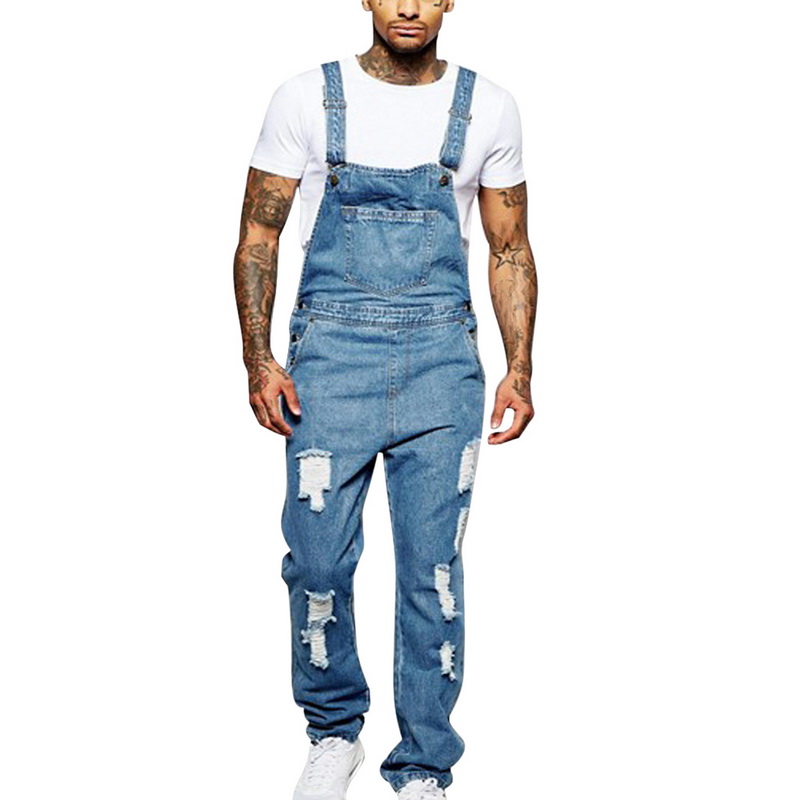 full length denim overalls