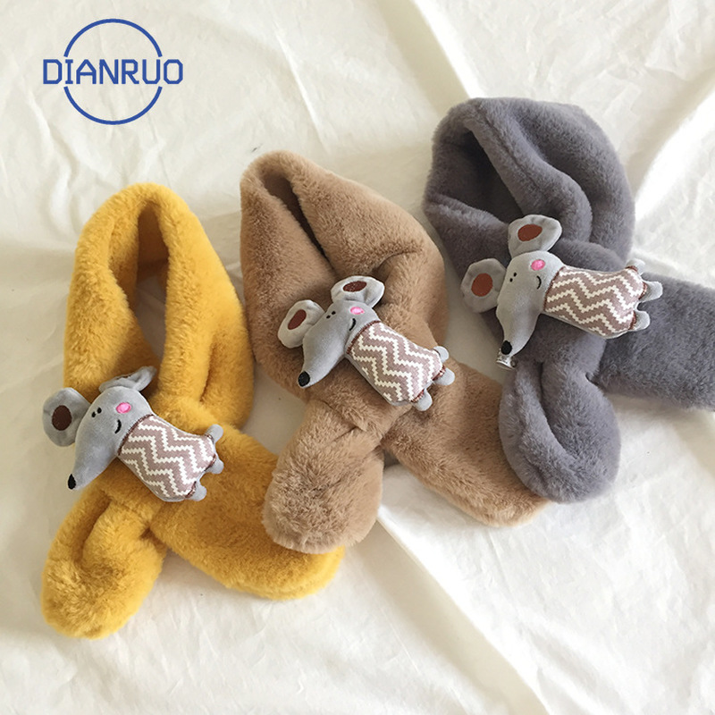 

DIANRUO Baby Cute Cartoon Mouse Children Scarf Autumn Winter Warm Toddler Boys Girls Scarves Cheap Stuff 75*10cm Q343