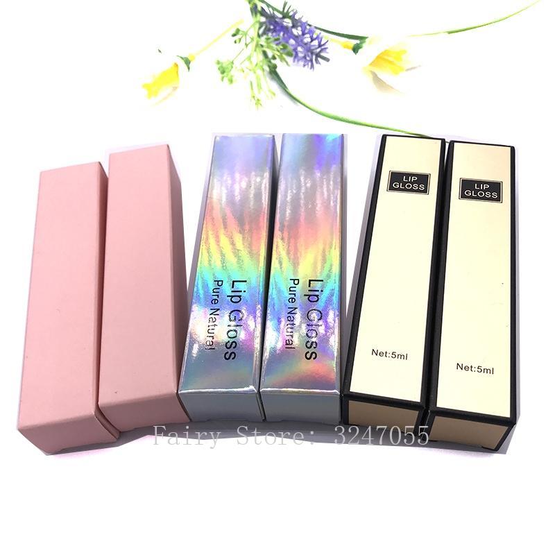 

50/100pcs 23*23*107mm Cosmetic Paper Packing Box for Lipgloss Tube, 2.3*2.3*10.4cm Pink Colored Packing Box of Lip Gloss Bottle