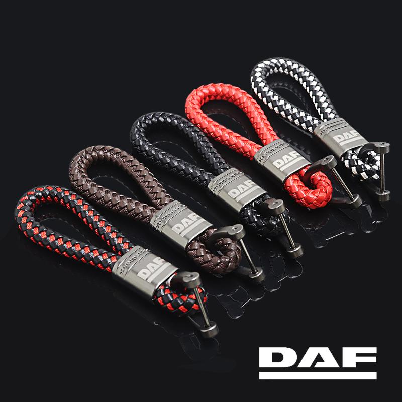 

LQY car Leather Rope KeyChain Leather braided rope High-quality wear-resistant For DAF XFF CF LF XF accessories