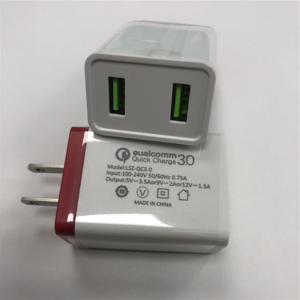 

Wholesale Wall Chargers 5V 2A US Plug 2usb Travel Home wall charger adapter Universal AC Power Adapter for smart phone