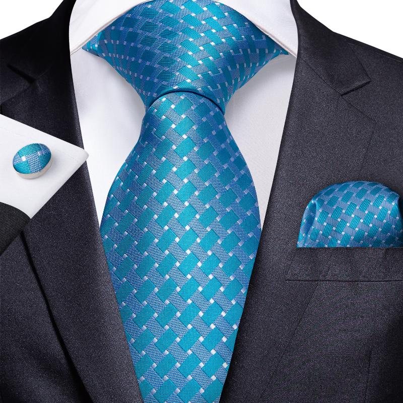 

Bow Ties Gift Men Tie Blue Dot Silk Wedding For DiBanGu Design Hanky Cufflink Quality Set Fashion Drop