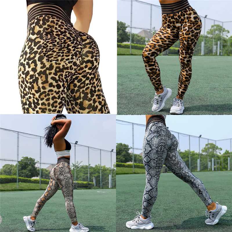 

2020 Fashion Trend Women Ladies High Waist Animal Printed Stretchy Sportswear Workout Jogging Legging Push Up Long Trouser Pants
