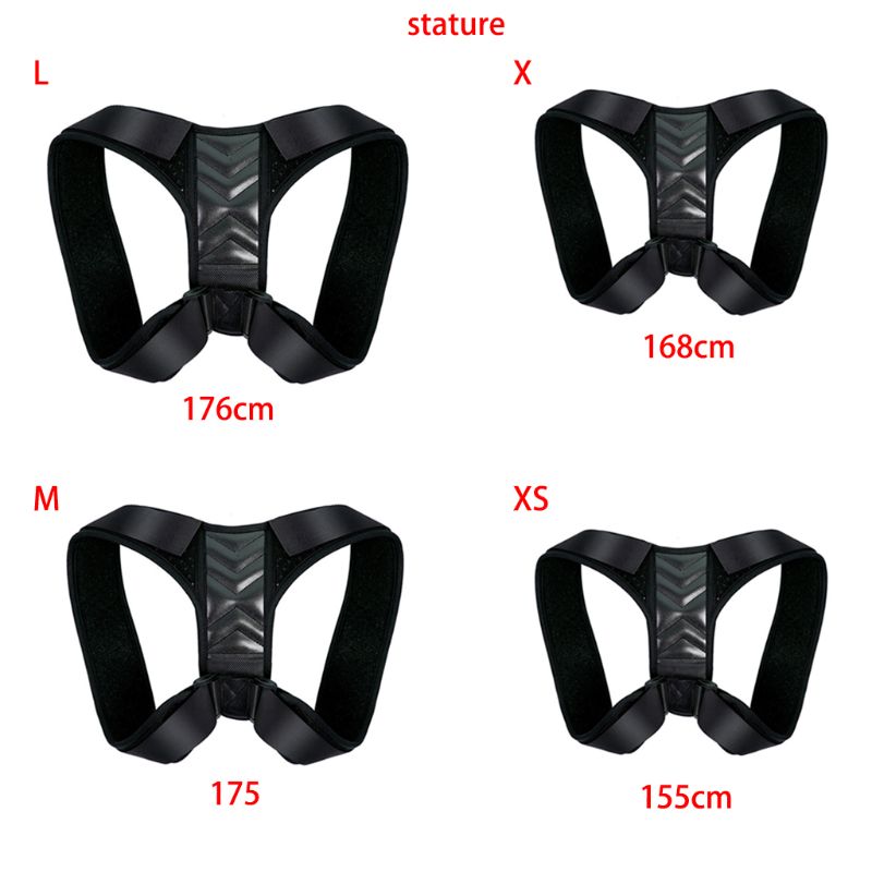 

Brace Support Belt Adjustable Back Posture Corrector Clavicle Spine Back 27RD, As pic