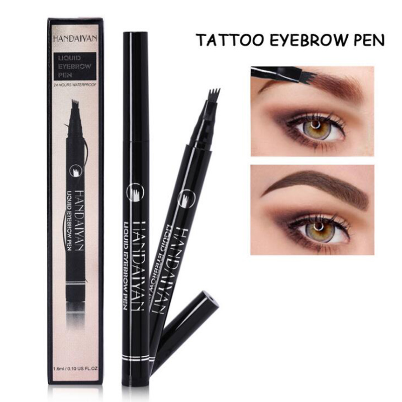 

Handaiyan Crayon Sourcil Eyebrow Pencil 4 Fork Micro Carving Eyebrow Tint Waterproof Eye Brow Enhancer Tattoo Pen, #1