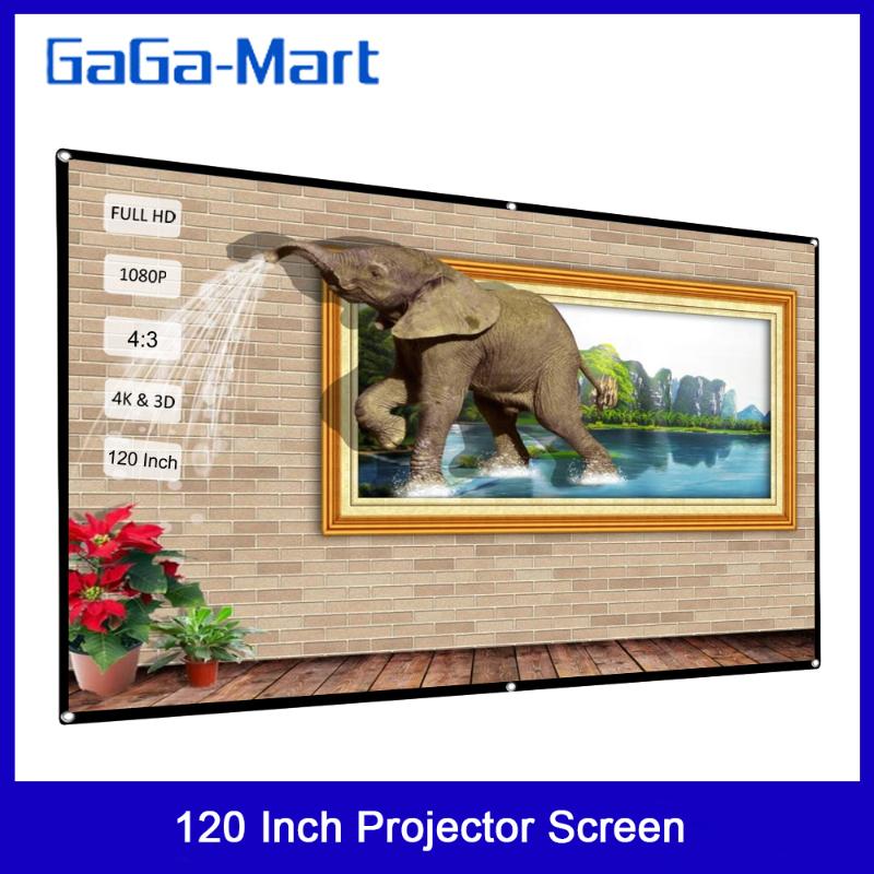 

120 Inch Portable Projector Screen HD 4:3 Diagonal Projection Screen Foldable Home Theater for Wall Projection Indoors Outdoors