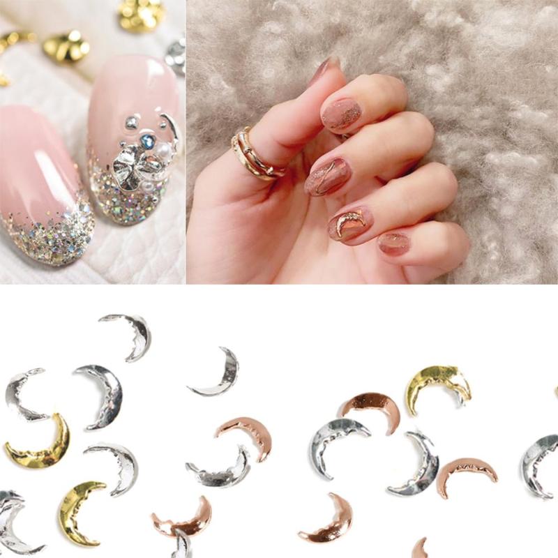 

100Pcs/Pack Alloy Moon 3D Nail Stickers Nails Art Jewelry Decorations DIY Accessories