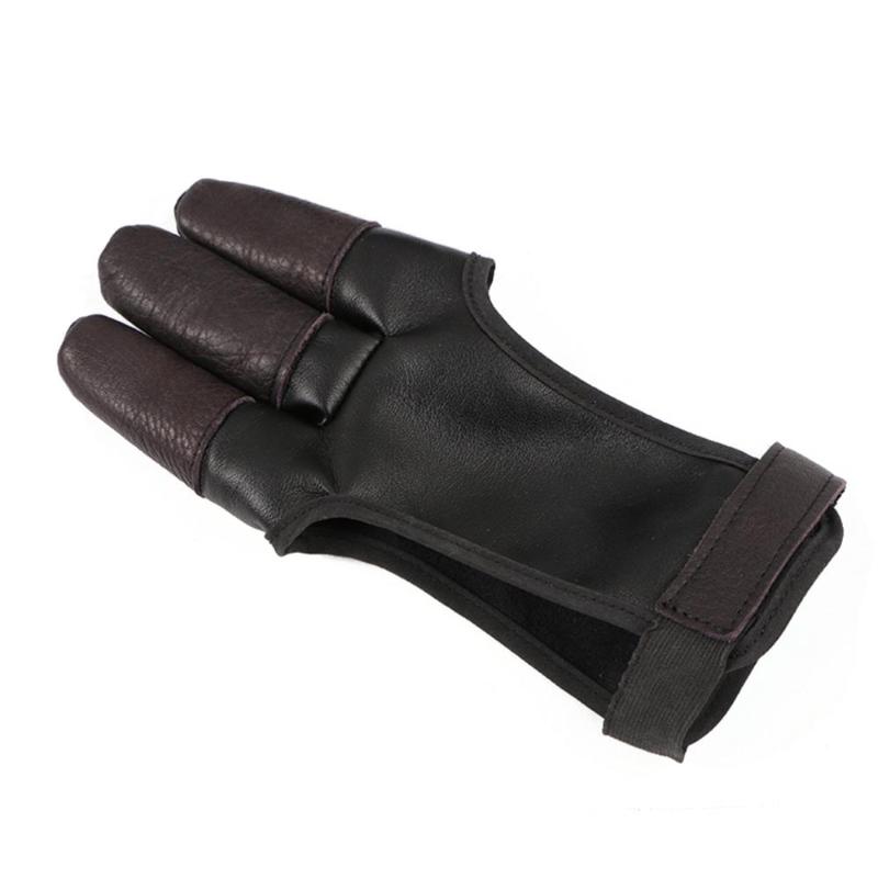 

Archery Hand Guard Glove Finger Protector Traditional Shooting Glove Fits for Hunting Traditional Long Bow, Right Left Hand, Black
