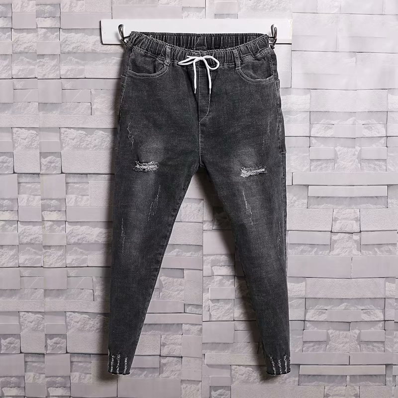 

The spring and autumn period and the han edition cultivate one's morality men's feet pants nine minutes of pants tide of jeans, Black