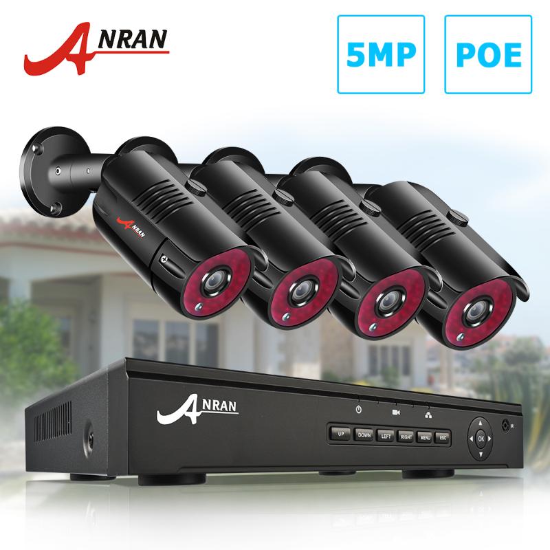 

5MP NVR POE Security Camera System Outdoor IR-CUT CCTV Video Surveillance Video Recorder Kit Record Waterproof Night Vision
