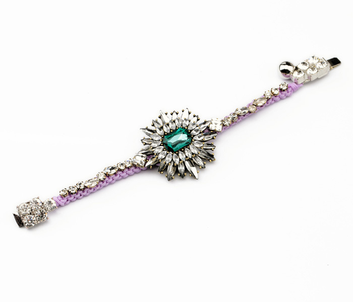 

Vintage Crystal Flower Hand-Woven Multicolor Bracelet Bangle Multicolor Charm Bracelet Women Fashion Jewelry