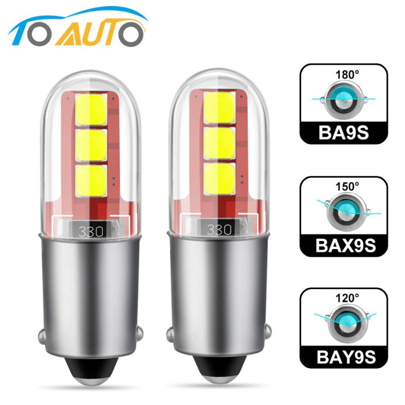 

2pcs T10 W5W 194 168 BA9S LED BAX9S H21W BAY9s LED Bulbs with 3030 Chips Canbus Error Free Auto Lamp 12V Car Interior Reading Do, As pic