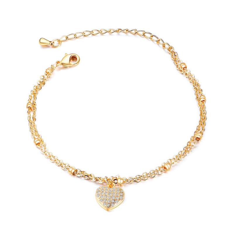 

Fashion versatile love zircon ladies bracelet Simple personality beads small fresh copper bracelet Jewelry gift 3-545