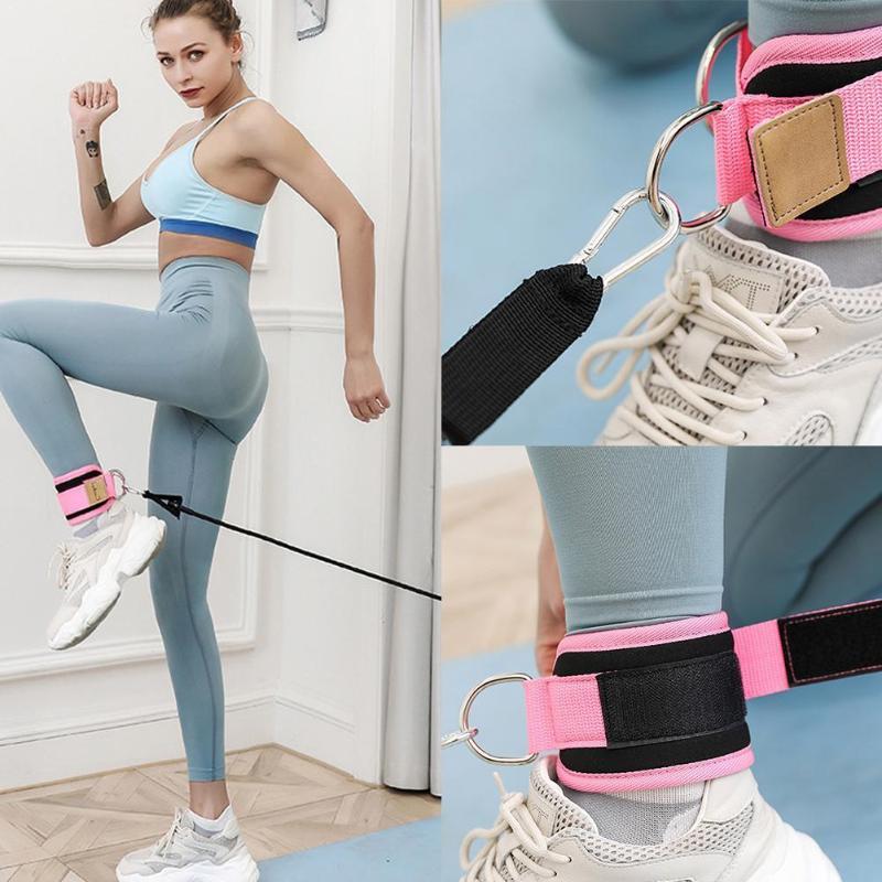 

1Set Fitness Exercise Resistance Band Ankle Straps Equipment Fitness For Cable Home Training Glute Leg Ab Cuff Machines C0A8