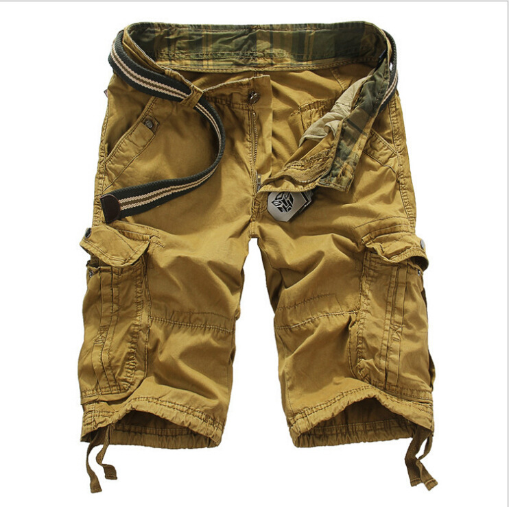 

Men'S Casual Shorts Pure Cotton High Quality Men'S Overalls Multi-Pockets Washing Shorts Hot Selling Goods Foot -40, K703 black and white with pattern