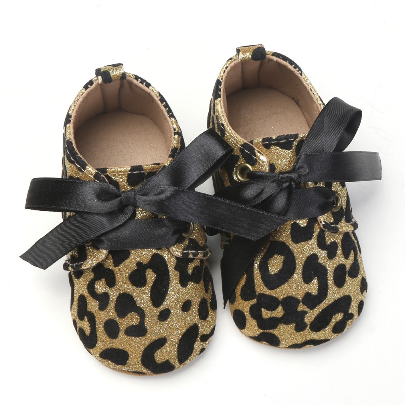 

Soft Sole Girl Baby Shoes First Walkers PU Leather Fashion Baby Girl Princess Leopard Shoes Butterfly-knot First Sole Kids