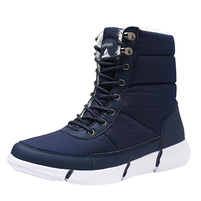 

Men's fashion plus velvet warm outdoor sports shoes waterproof snow comfortable cotton boots new listing, Black