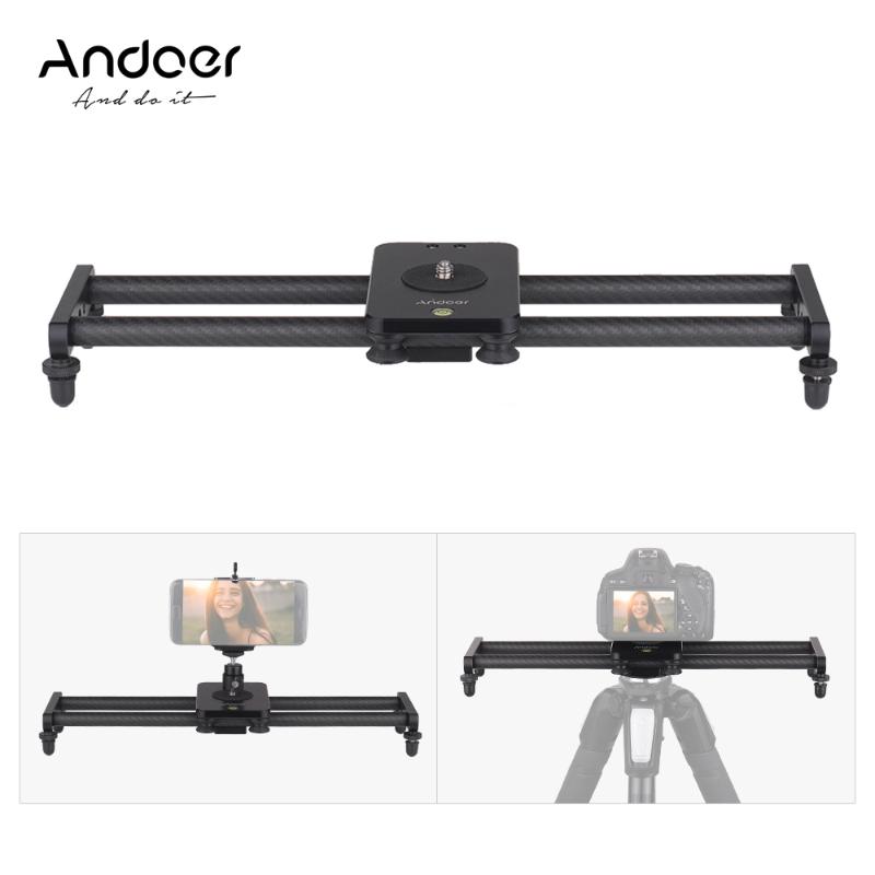 

Andoer Metal & Carbon Fiber Track Slider With 1/4" & 3/8" screw with Mini Ballhead Phone Clamp for DSLR Camera Camcorder phone