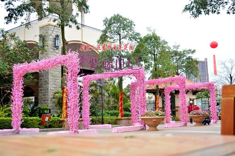 

2020 Elegant Peach Blossom Silk Flowers Artificial Peach Branches Christmas Ornament Bouquet Wedding Centerpieces Decorations, White color