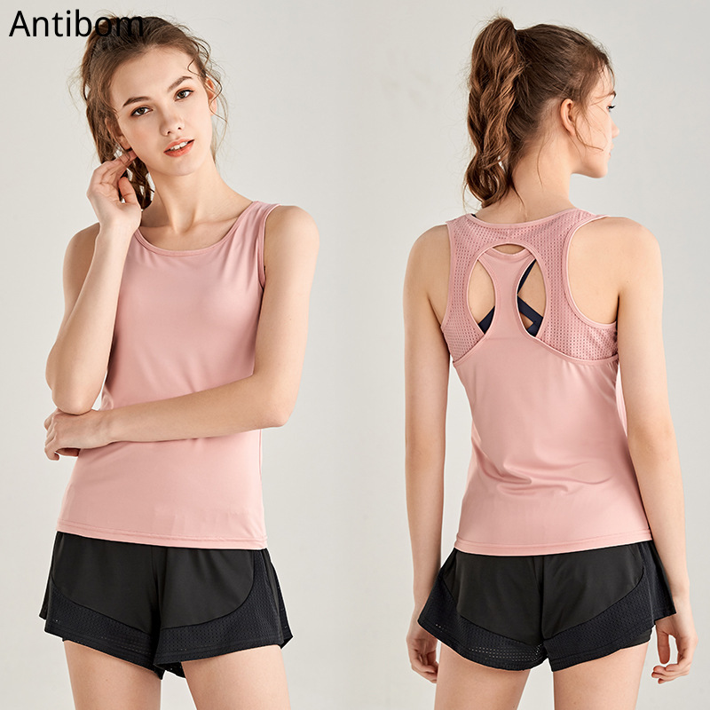

Antibom Women Yoga Shirts Gym Sportswear Training Running Fitness Sports Sleeveless Quick Dry Top Athletic Stretch Vest, Black