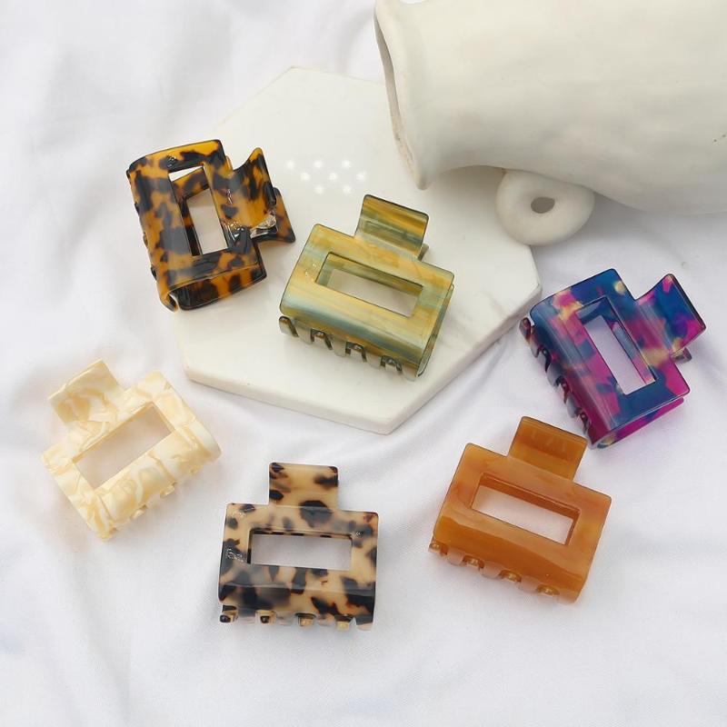 

6 Styles Square Acetate Acrylic INS Korean Hair Clips Girl Hairpins Crab Claw Clamp Hair Accessories for Lady Banana Grips Slid
