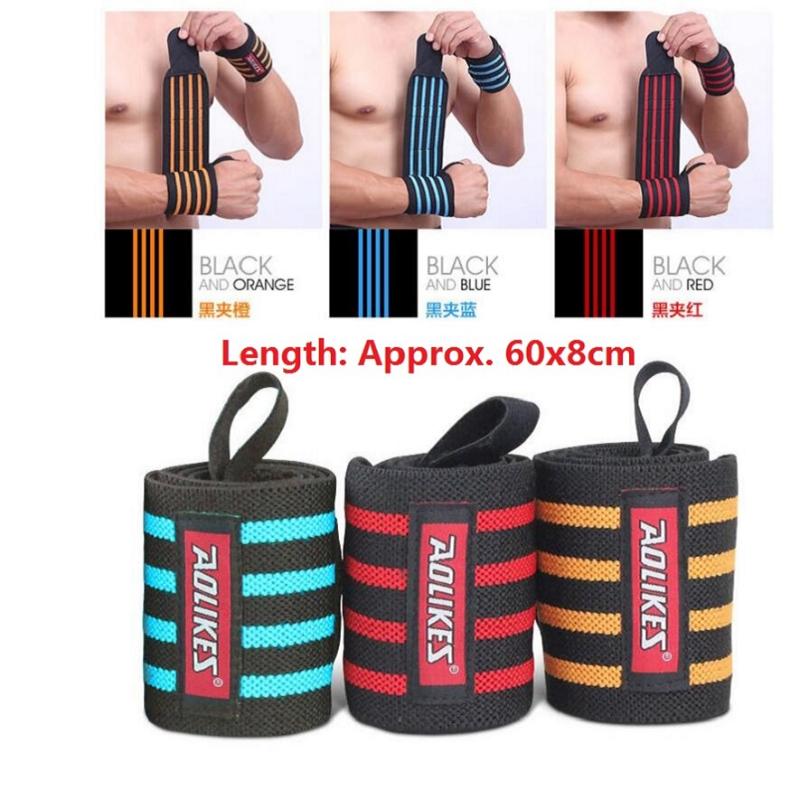 

1pc High elasticity sports bandages/wristbands/palm exercises/basketball strength training/weight lifting sport proctection, Blue and black