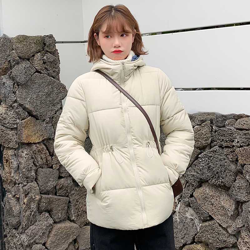 

ISENMAL Winter Coat Women Fashion Winter Jacket Women Cotton padded Parka Outwear Hooded 3 Colors Solid Female Jacket Coat, Black