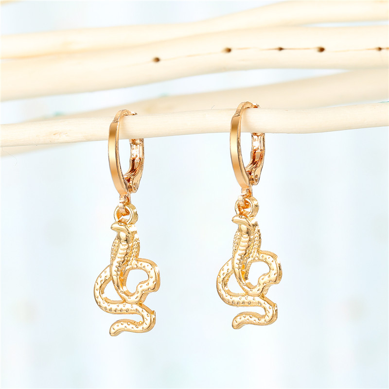 

Metal Vintage Punk Snake Animal Hoop Earrings For Female Gift Jewelry Unique Gothic Ethnic Animal Mini Circle Dangle Earring