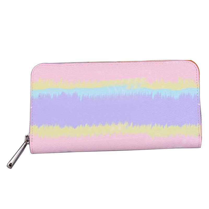 

custom initial 6 colors designer Wallet Luxury Designer Brand Womens Wallets Escale Long Zippy wallets Lady Genuine Leather lining canvas wallets, Box