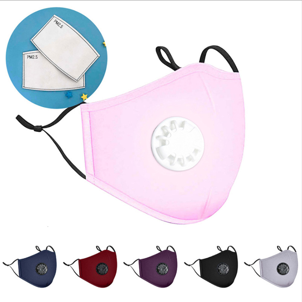 Breathing Valve PM2.5 Face Mask With Replaceable Filter Washable Reusable Respirator Dustproof Cotton Mouth Cover