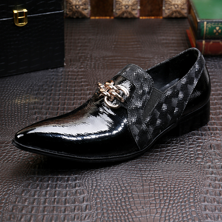 

Men's Fashion Pointed Toe Dress Shoes Designer Fashion Patent Leather Men Italian Wedding Formal Shoes Men Oxford Zapatos, Black