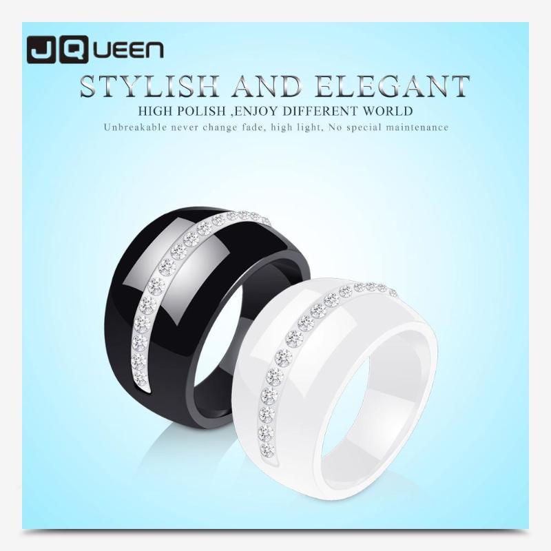 

Women's Ceramics Euro-American New Simple Fashion Inlaid White Couple Ring Creativity Gift