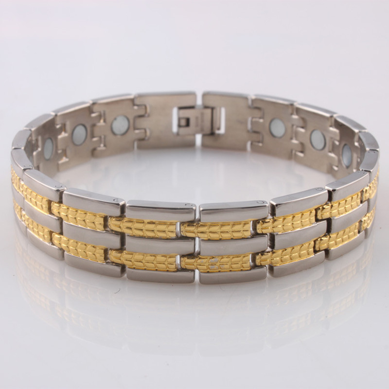 

47g Fashion Health Energy Bracelet Bangle Jewelry 316L Stainless Steel Bio Magnetic Bracelets For Women/men