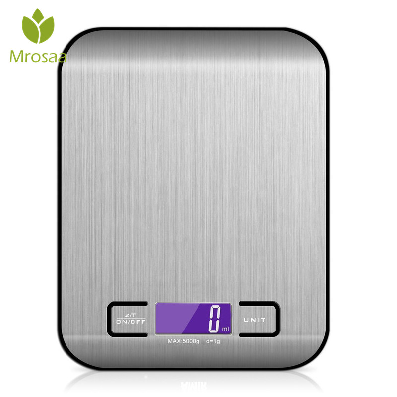 

22 LB / 10000g Electronic Kitchen Scale Digital Scale Stainless Steel Weighing LCD High Precision Measuring Tools, Black base