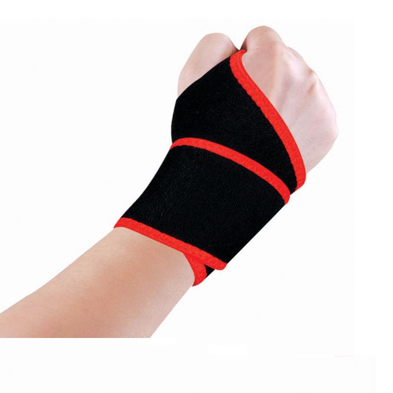 

Adjustable Sport Wraps Wrist Protective Gear Training Wristband Bracers Safety Support Wrister Bandage, Black red