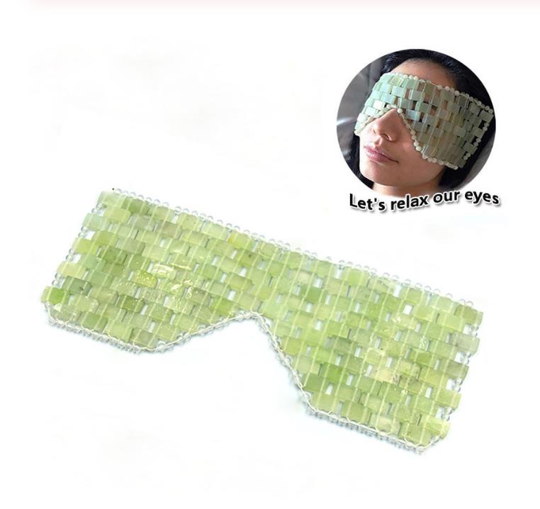 Natural Jade sleep Masks Eye Mask Stone Face Massager Anti Wrinkle Eye Relaxation Skin Massage Beauty Care Tool-image-572446043