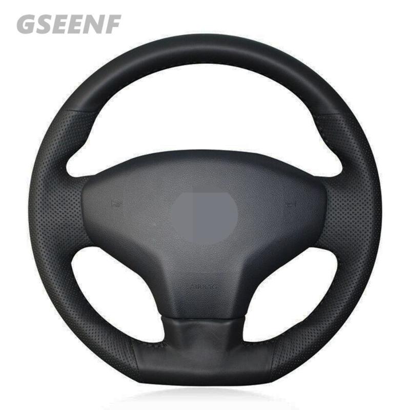 

Car Steering Wheel Cover For Elysee C-Elysee 2014 New Elysee 301 Black Hand-stitched Artificial Leather