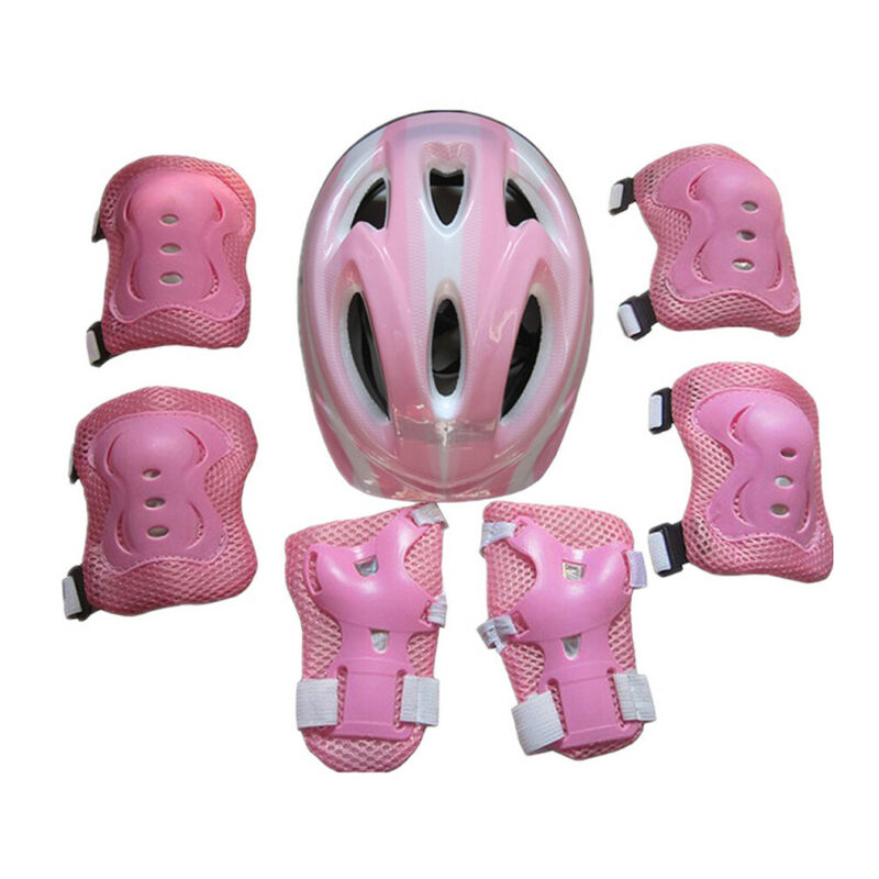 

7Pcs/set Kids Boy Girl Safety Helmet Knee Elbow Pad Sets Children Cycling Skate Bicycle Helmet Protection Safety Guard, Blue c