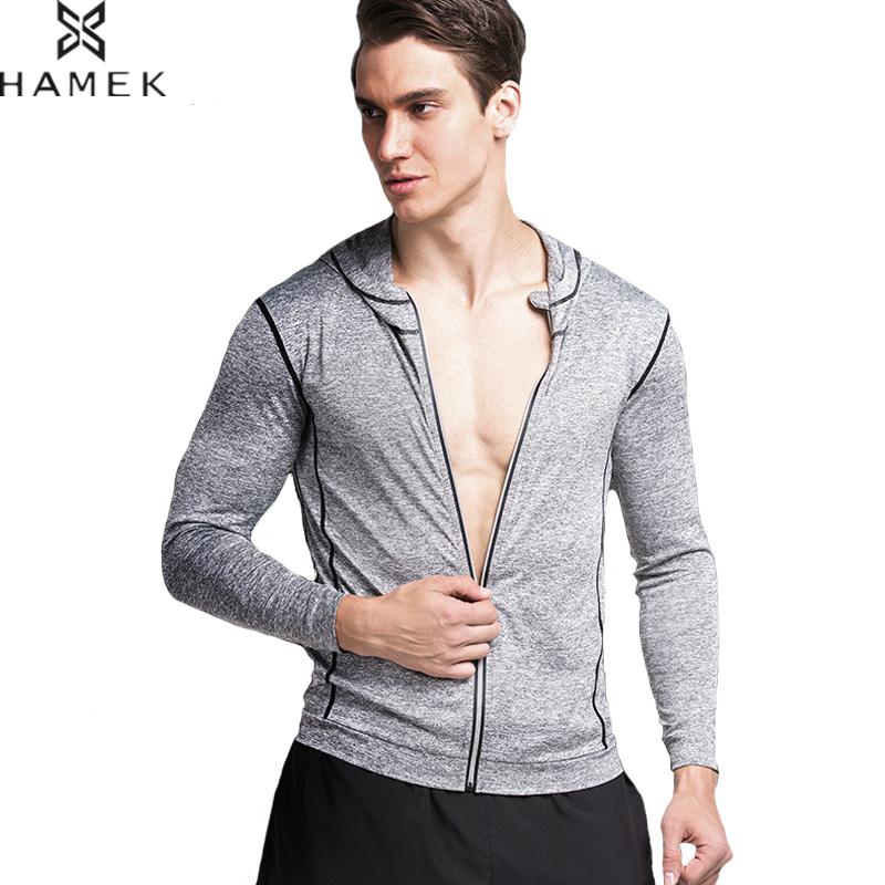 

Male Sports Long Sleeve Mens Running Tights Shirt Basketball Reflective Zipper Fitness Breathable Quick-drying Stretch Tops, Black