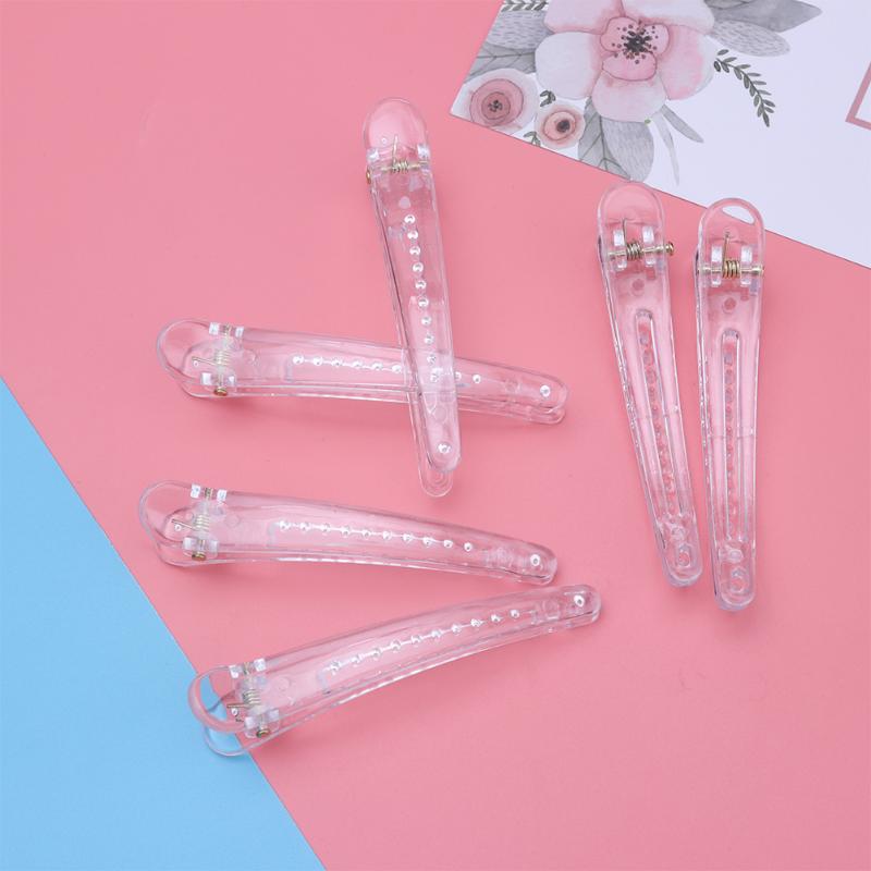 

Hair Hairstyle Styling Tool Accessories 6pcs Transparent Plastic Salon Hair Clips Hairdressing Clip Duck Mouth Hairpins