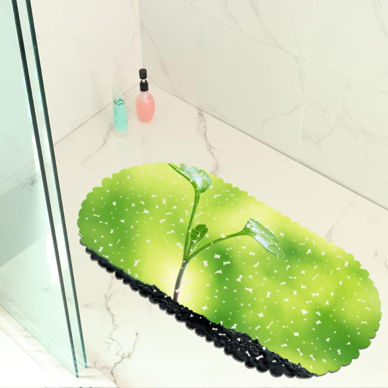 

PVC Sprout Floor Mat Non-slip Bathroom Carpet Sucker Non-slip Bathroom Floor Rug Hollow Bathtub Foot Pad