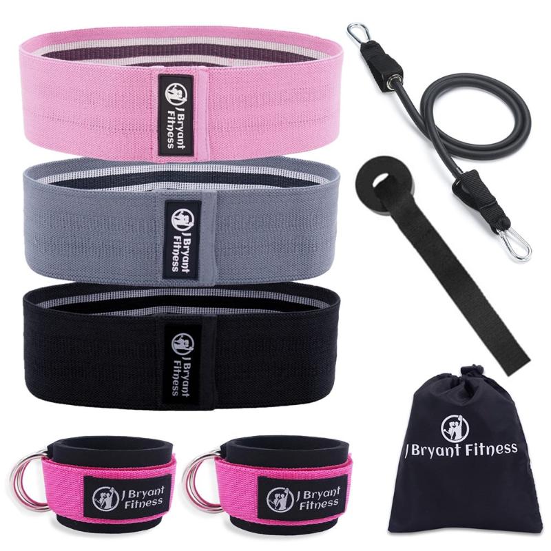 

Resistance Bands Set Include Fabric Non Slip Hip Botty Bands Ankle Strap Tube Resistance Band Door Anchor For Home Gym Workouts