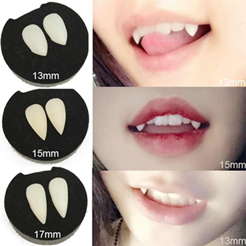 DIY Decoration 4 size Vampire Teeth Fangs Dentures Props Halloween Costume Prop Party Supplies Holiday Horror Adult For Kids-image-579552399