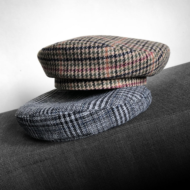 

Newsboy Autumn and winter women's Beret art RETRO painter Hat Women's casual Plaid Japanese hat fashion simple bud, See chart