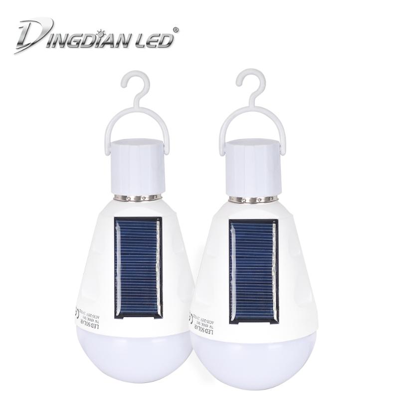 

7W E27 Solar LED Bulb Lamp 2-in-1 Portable Hanging Camping Tent Lantern AC85-265V Emergency Night Light LED Bulb Light for Camp